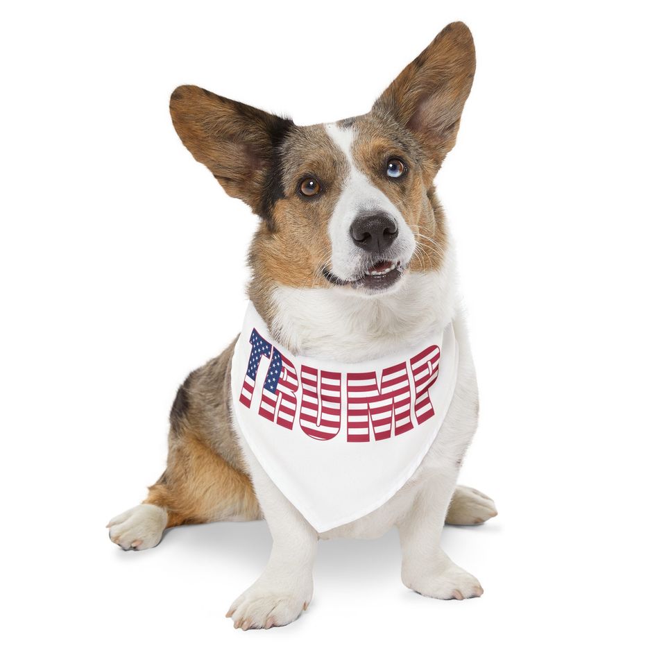 Trump Red, White & Blue Pet Bandana Collar - Adjustable, Durable, 4 Sizes