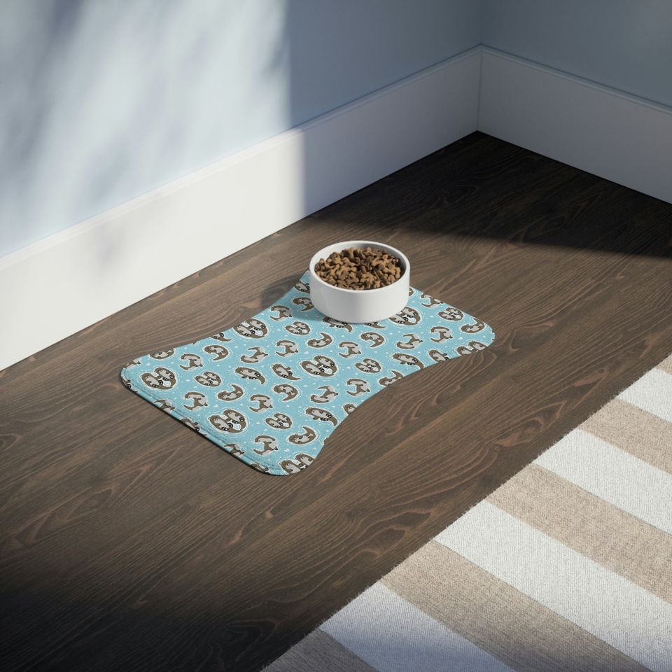 Otternal Love Seat Otter Print Pet Bowls Mats