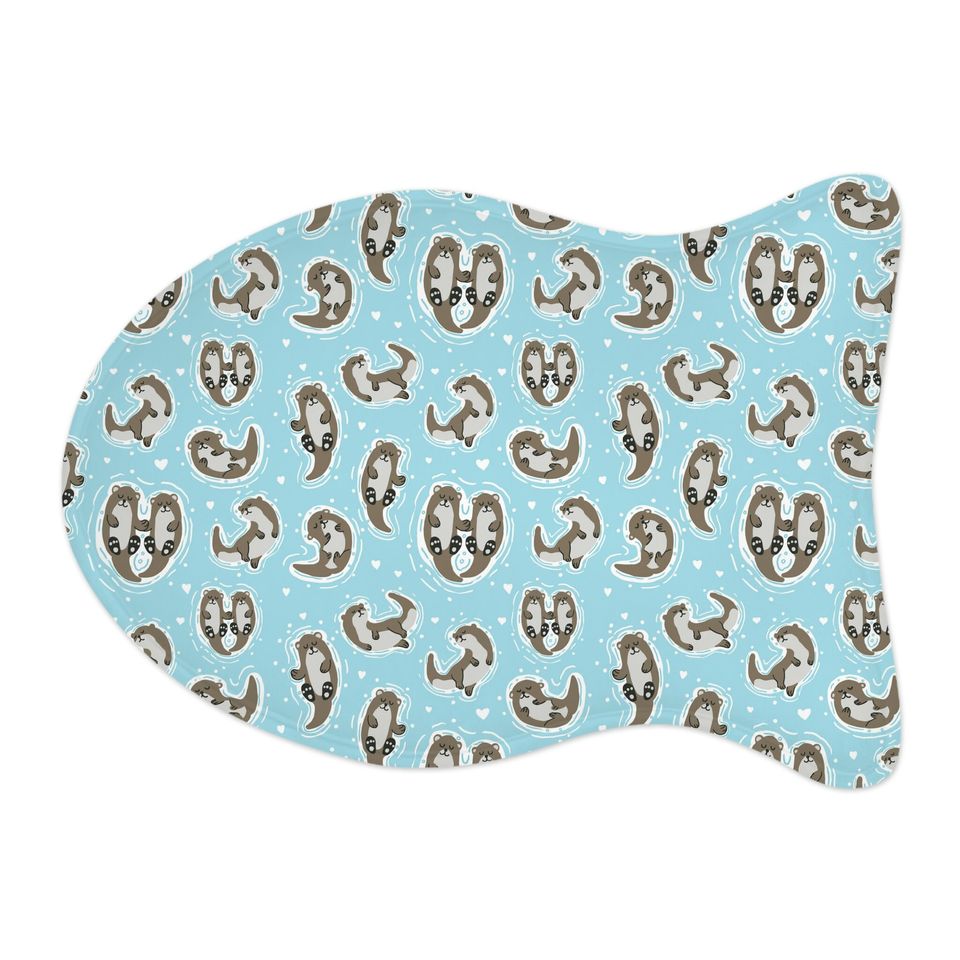 Otternal Love Seat Otter Print Pet Bowls Mats