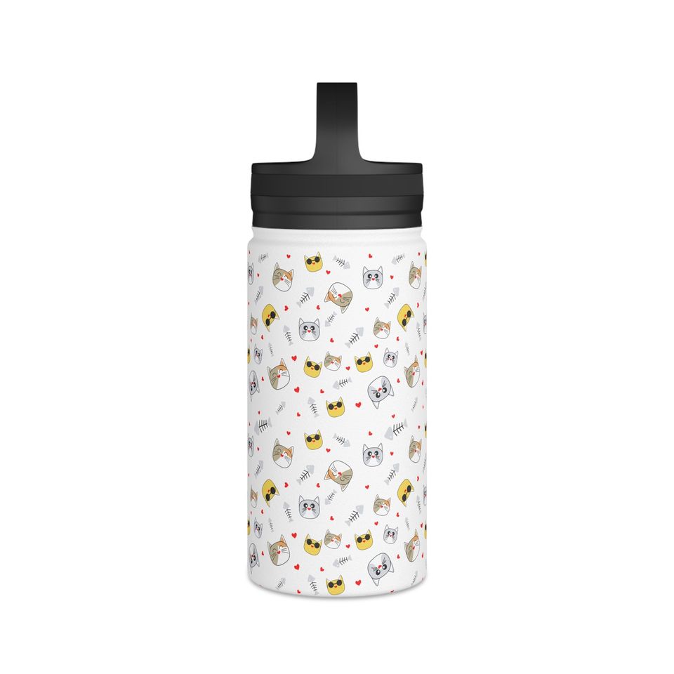 Stainless Steel Water Bottle, Handle Lid