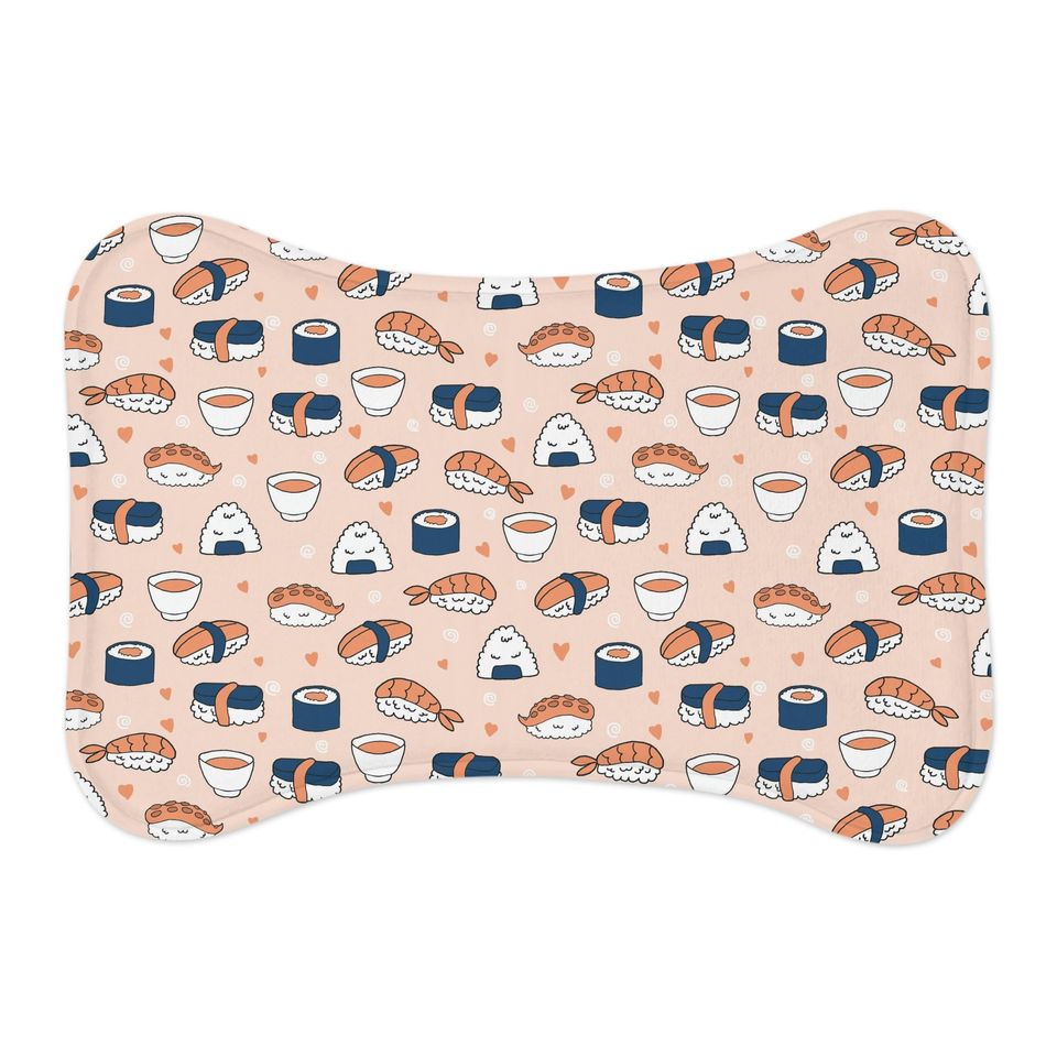 Sushilicious! Sushi Print Pet Bowls Mats