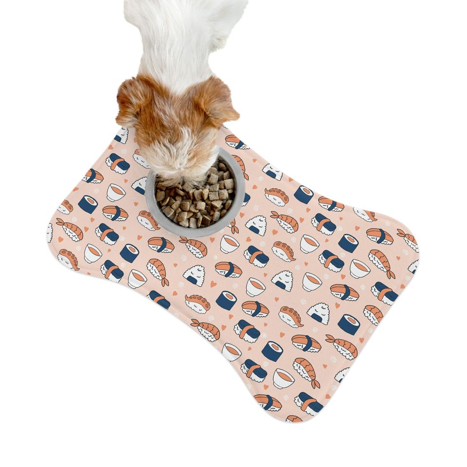 Sushilicious! Sushi Print Pet Bowls Mats