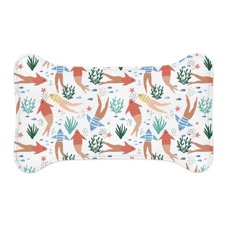 Reverse Mermaids Pet Bowls Mats