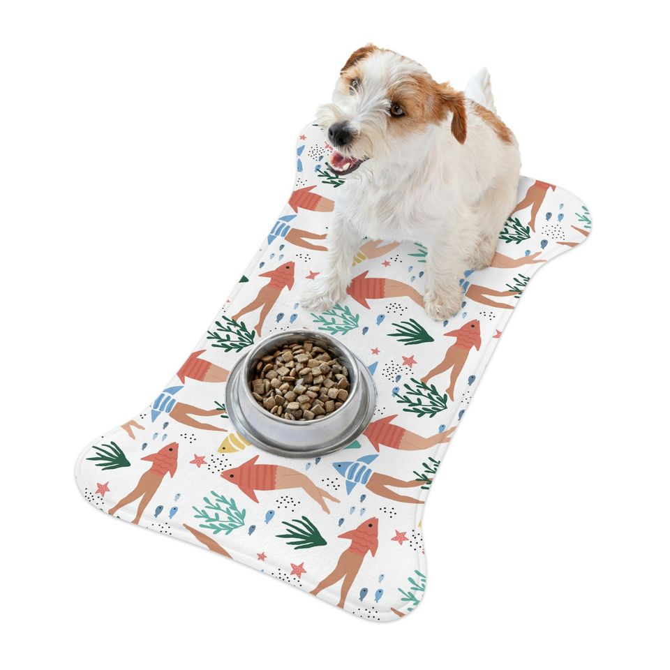 Reverse Mermaids Pet Bowls Mats