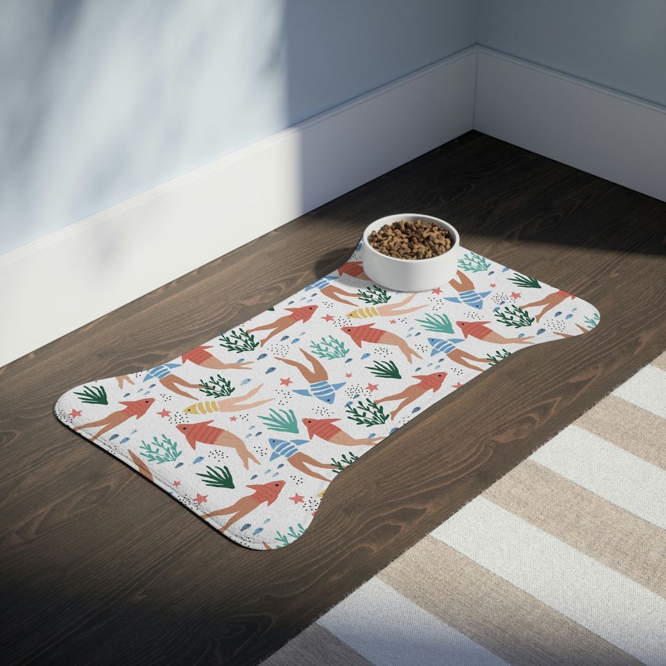 Reverse Mermaids Pet Bowls Mats