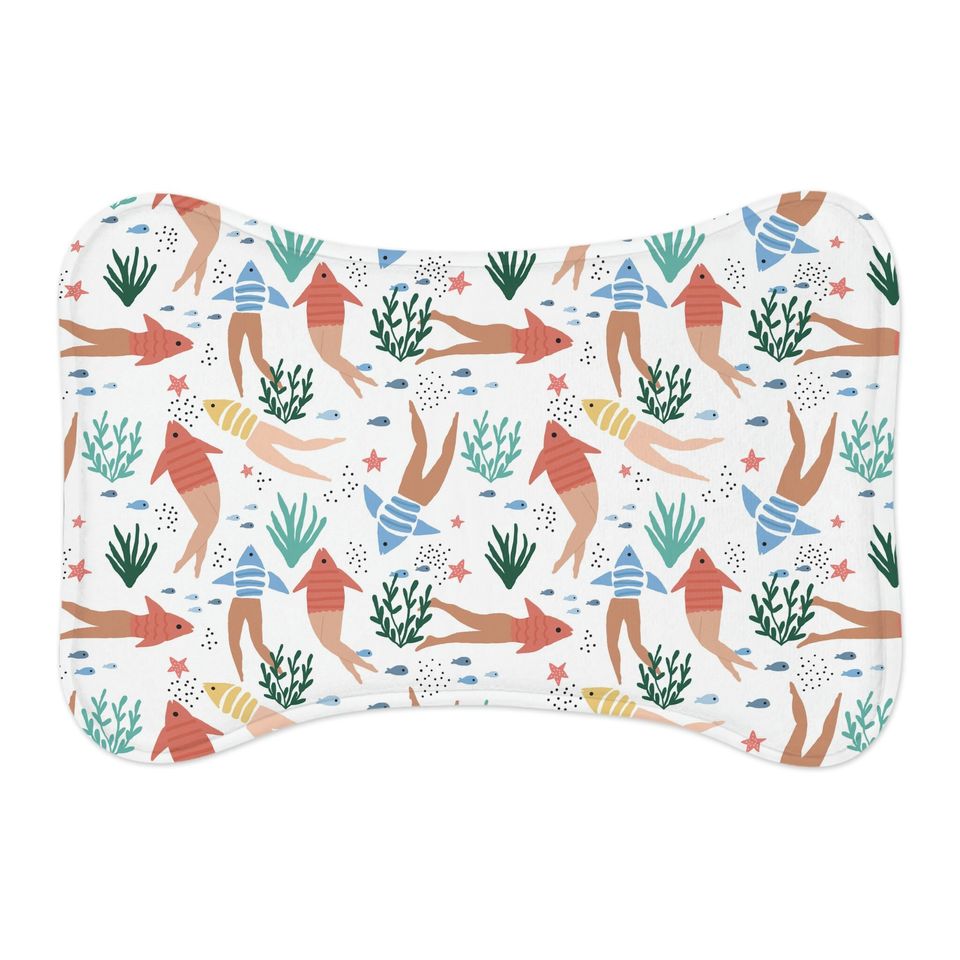Reverse Mermaids Pet Bowls Mats
