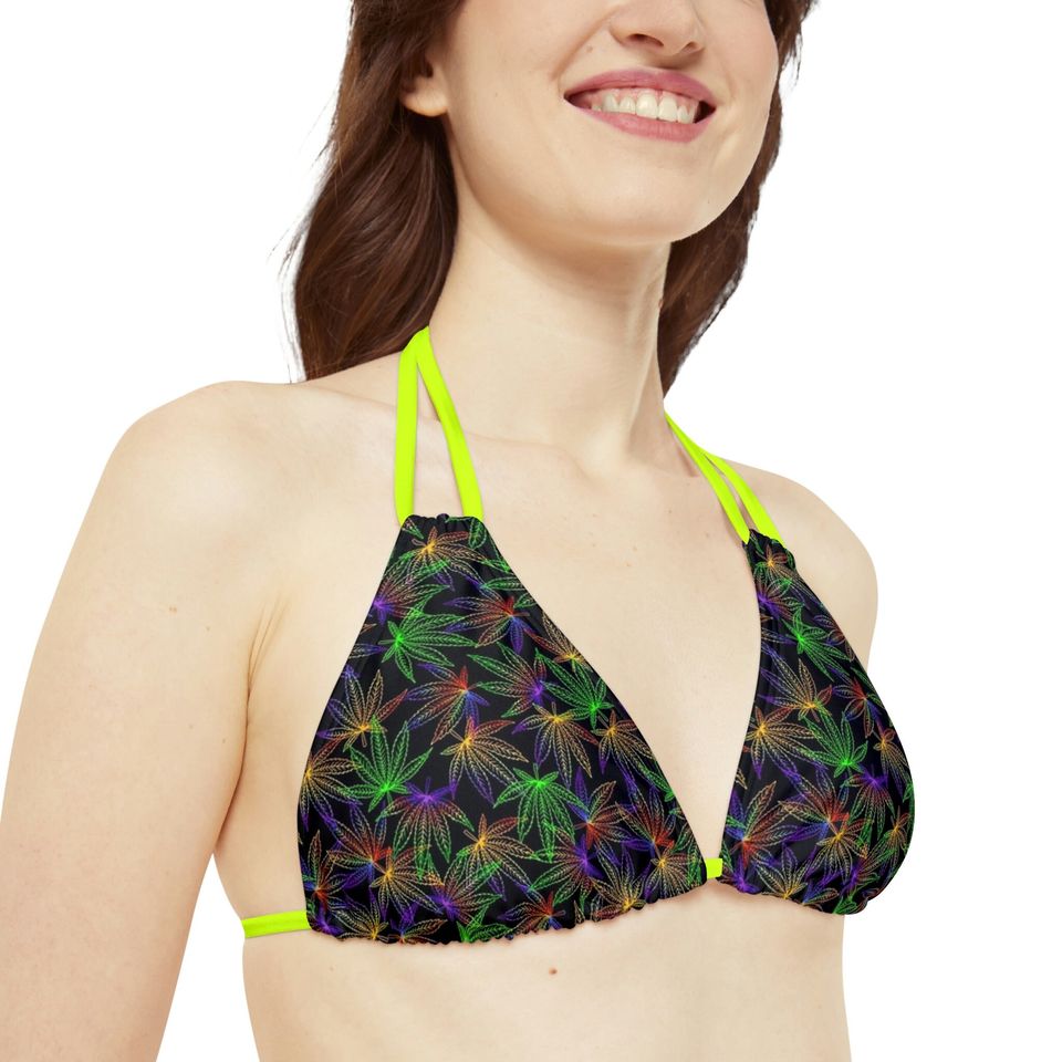 4/20 Marijuana Strappy Bikini Set