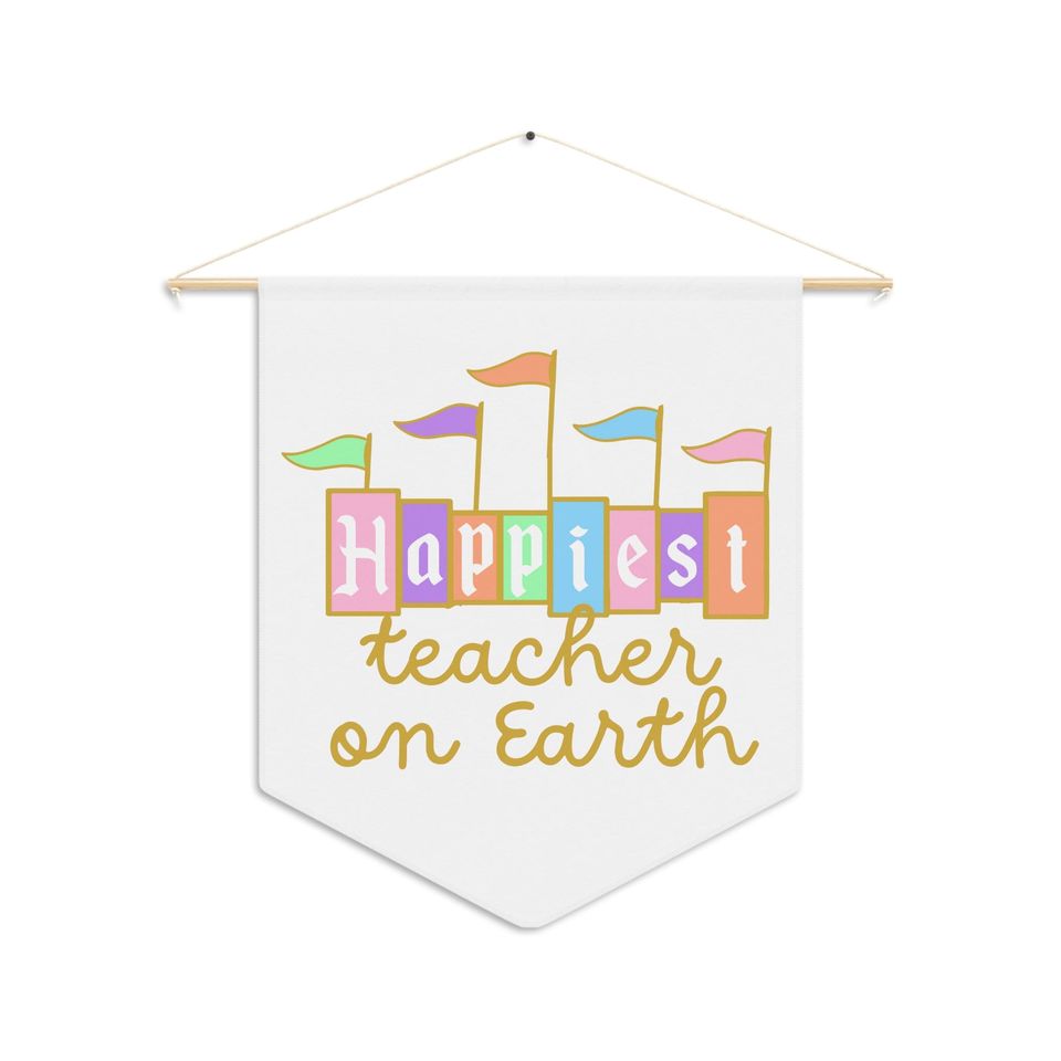Happiest Teacher on Earth Wall Pennant | Disney Wall Decor | Disney Magic Wall Hanging