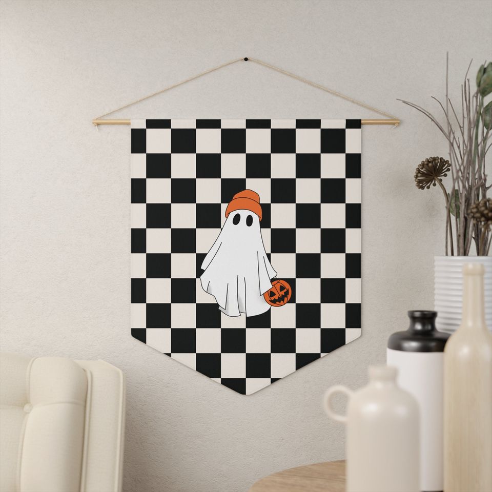 Halloween Decor | Ghost Pennant Wall Hanging