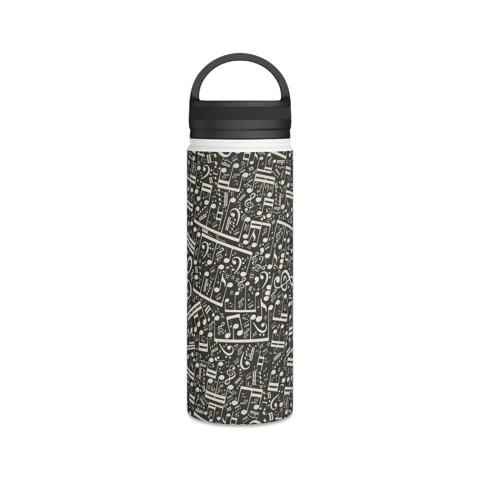 Music Stainless Steel Water Bottle, Handle Lid