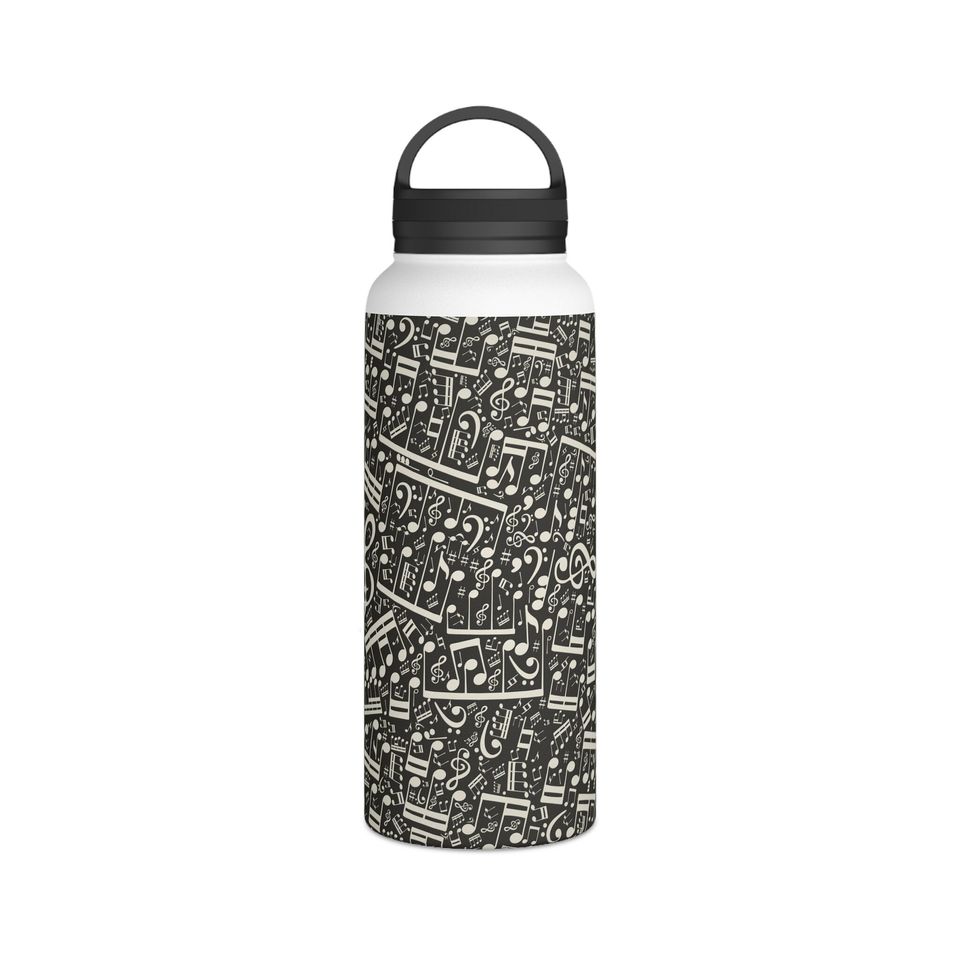 Music Stainless Steel Water Bottle, Handle Lid