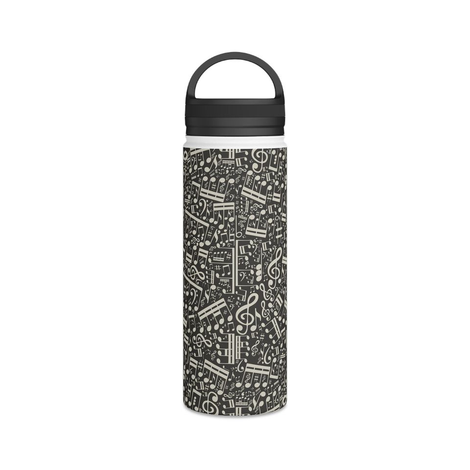 Music Stainless Steel Water Bottle, Handle Lid