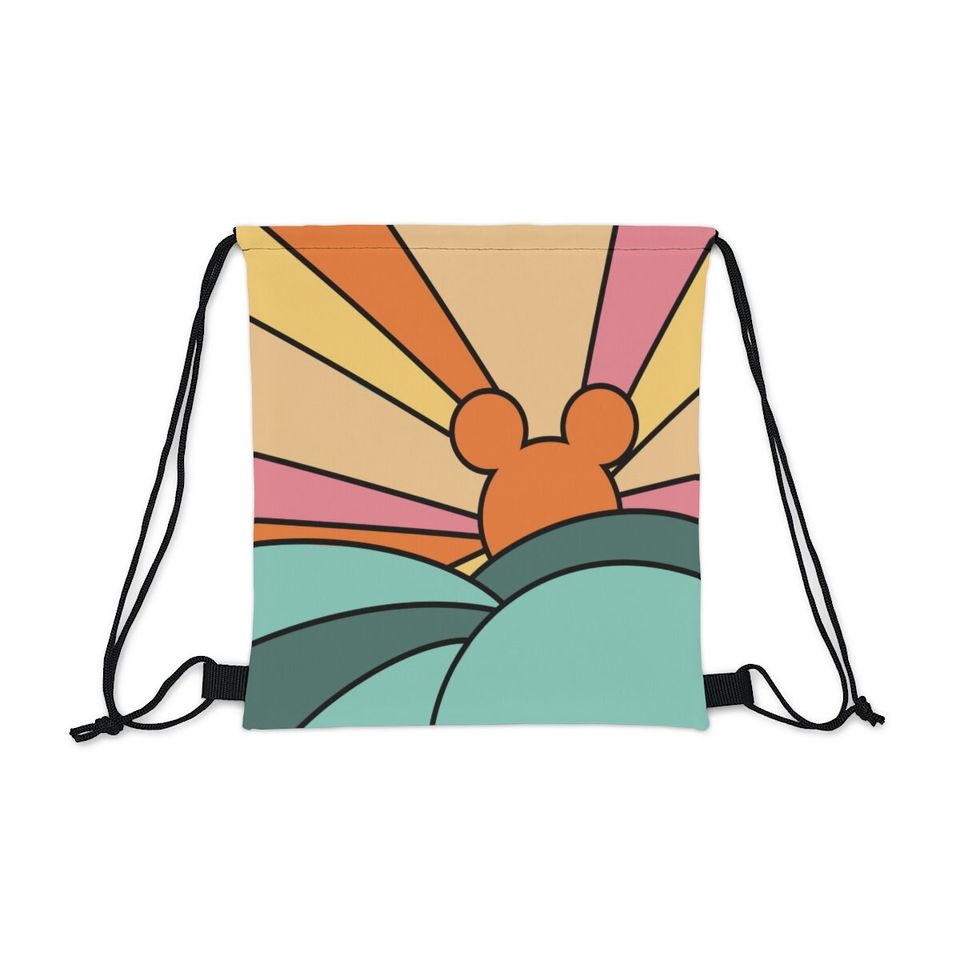 Mickey Sunshine Drawstring Bag, Disney Drawstring Bag, Vacation Drawstring Bag, Park Day Outdoor Drawstring Bag