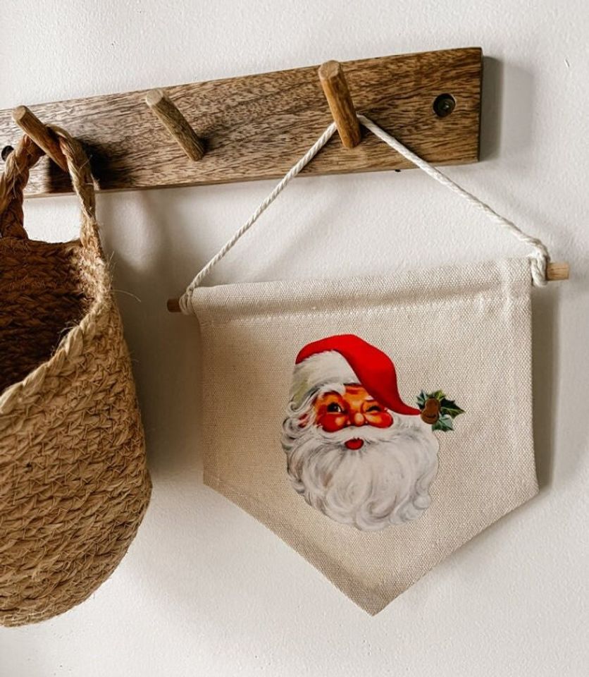 Vintage Santa Pennant