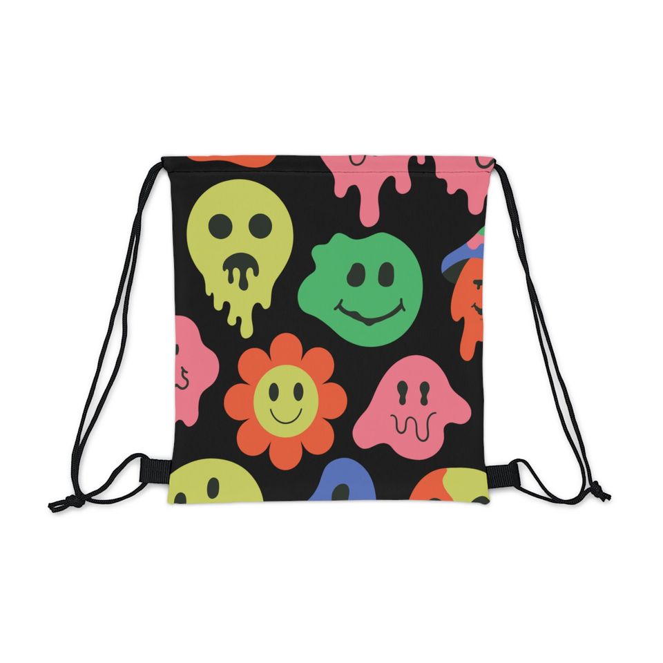 Retro drawstring Graffiti Bag Outdoor Drawstring Bag Sports Gym drawstring Bag