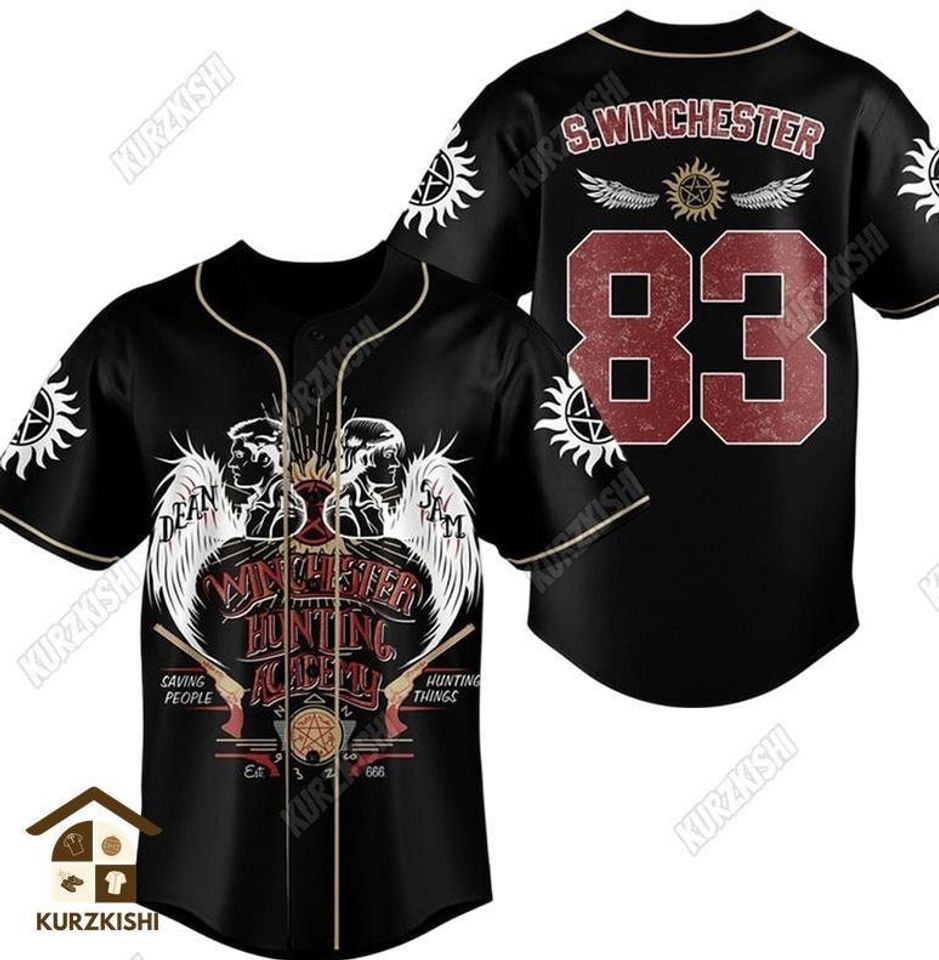 Supernatural Jersey, Supernatural Baseball Jersey, Custom Name Shirt, Sam Dean Winchester Shirt, Winchester Brothers Shirt