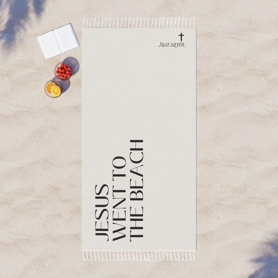 Minimal Jesus Went To The Beach Boho Beach Cloth Sheet