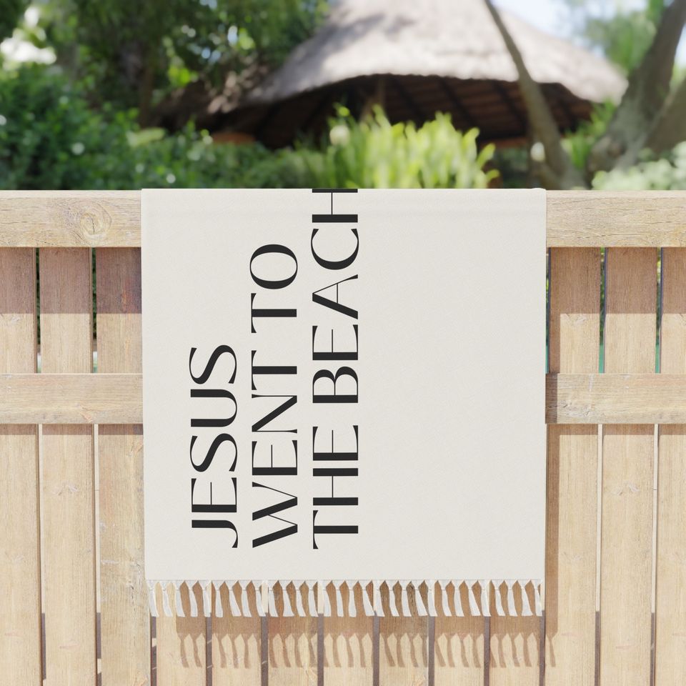 Minimal Jesus Went To The Beach Boho Beach Cloth Sheet