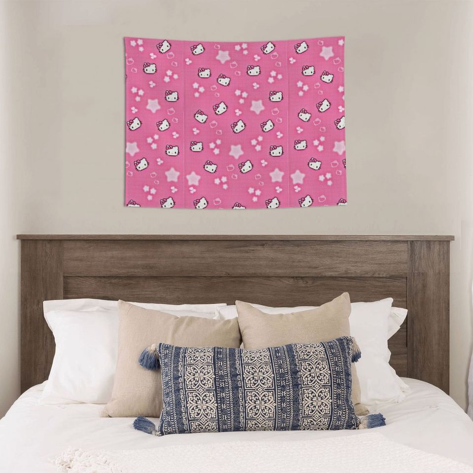 Sanrio Kawaii Hello Kitty Anime Tapestry, Hippie Polyester Wall Hanging, Room Decor Beach Mat, Mandala Tapestries