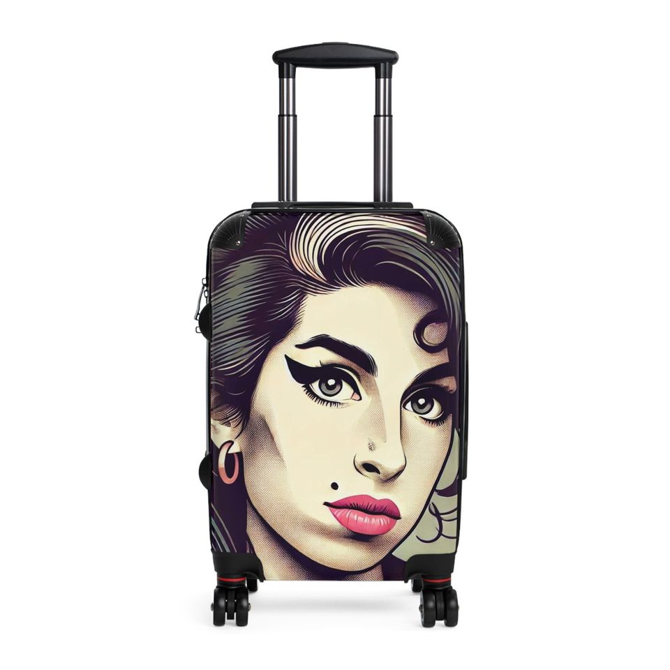 Discover our elegant and durable travel suitcase, ideal for all your trips, Lightweight, spacious and secure, Amy Winehouse Suitcase