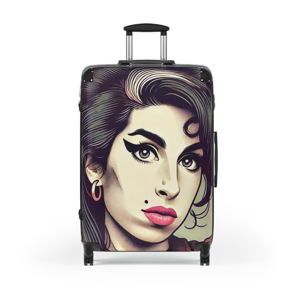 Discover our elegant and durable travel suitcase, ideal for all your trips, Lightweight, spacious and secure, Amy Winehouse Suitcase