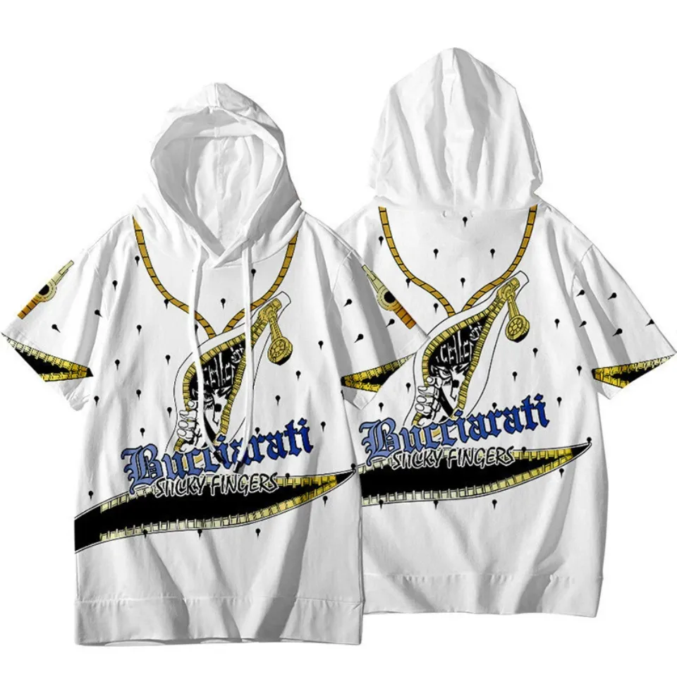 JoJo's Bizarre Adventure Jotaro Kujo Short Sleeve Hoodie Shirt Thin Material