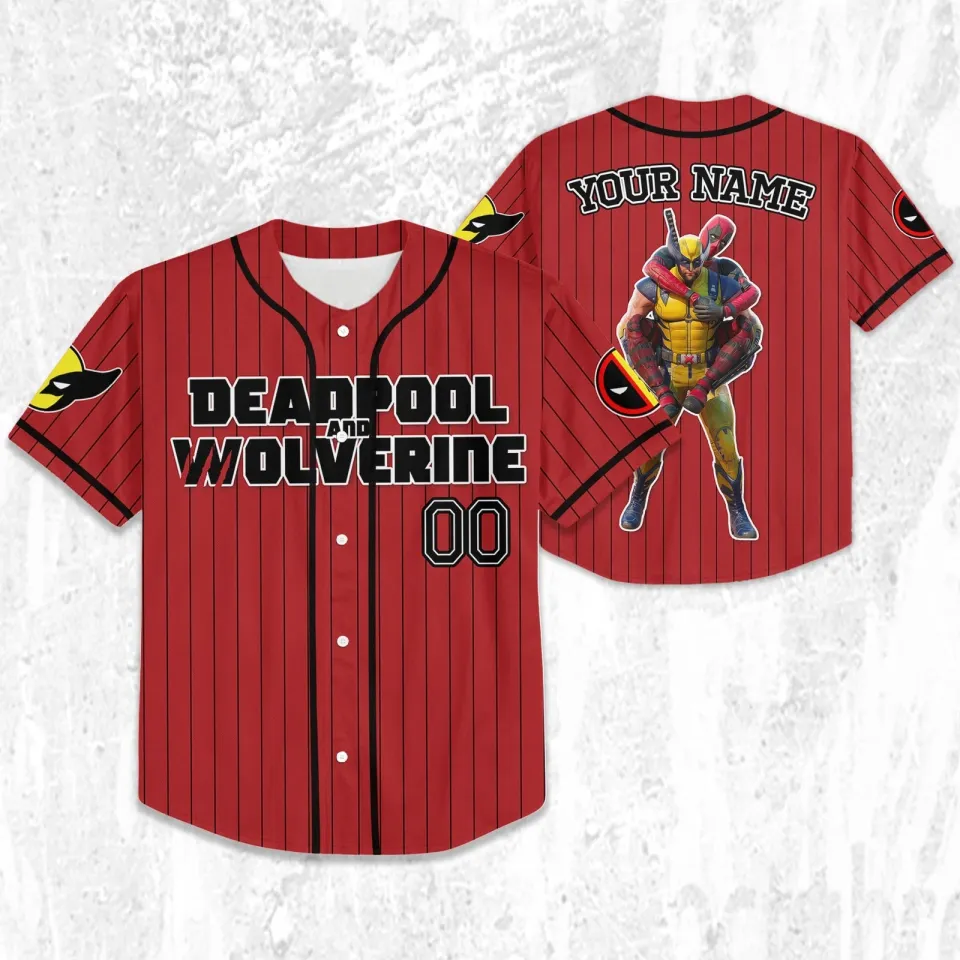 Custom Disney W and D Friendship Deadpool Baseball Jersey