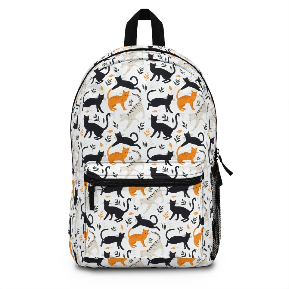 Multiple Cats Stretching Backpack - Lightweight, Waterproof Polyester Bag for Cat Lovers, Durable with Adjustable Straps - Made in USA