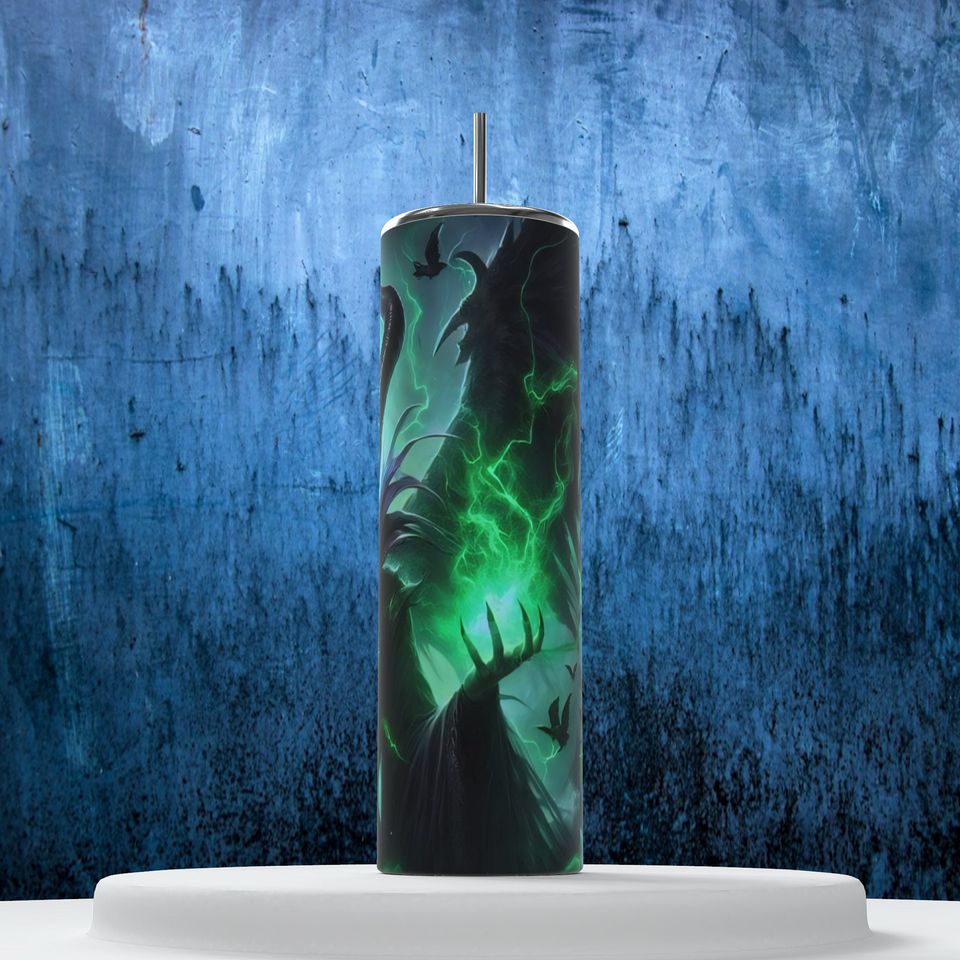 Spooky Maleficent Tumbler - Halloween Witchy Drink Cup