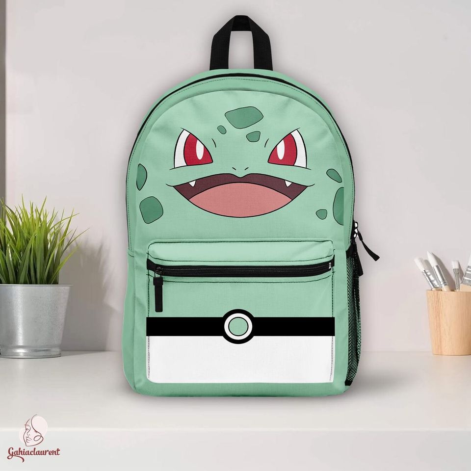 Bulbasaur School Backpack | Bulbasaur School Bag | PKM Anime Backpack | Bulbasaur Squirtle Charmander | Gamer Backpack | Back to School