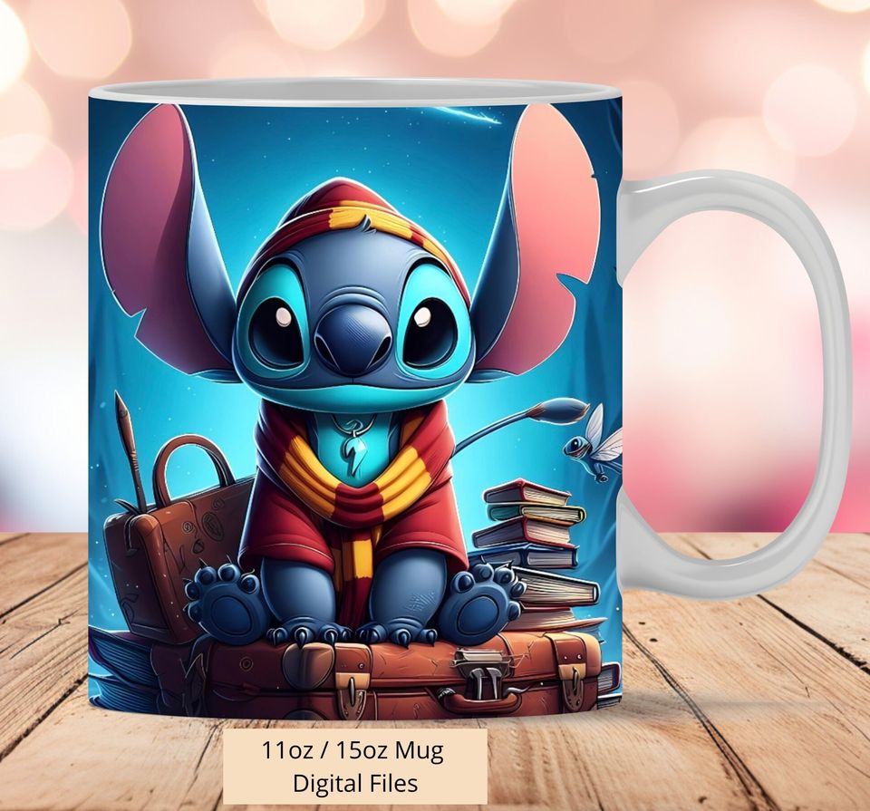 Cute Stitch Halloween Mug Wrap,  Mug Wrap Sublimation Design