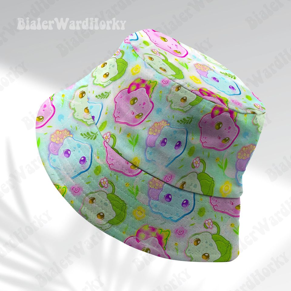 Bulbasaur Bucket, Funny Grass Type Unisex Anime Bucket Gifts, Bulbasaur Hat