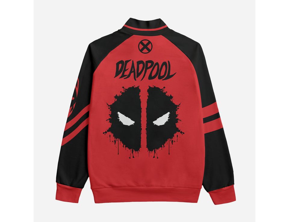 Deadpool Baseball Jacket, Deadpool Jacket, Deadpool Jacket Men, Superhero Baseball Jacket, Superhero Jacket