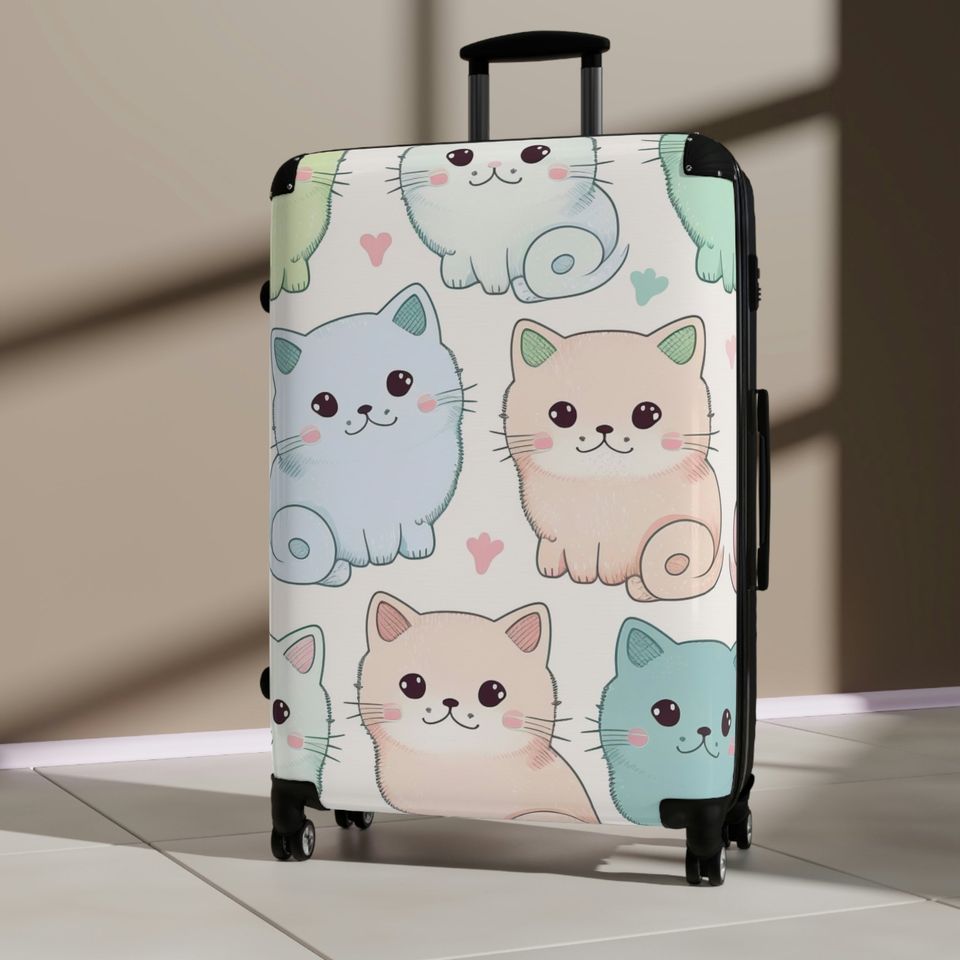 Kittens Suitcase, Travel Luggage, Gift For Her, Gift For Him