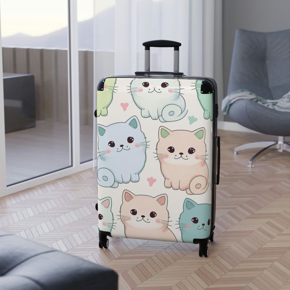 Kittens Suitcase, Travel Luggage, Gift For Her, Gift For Him