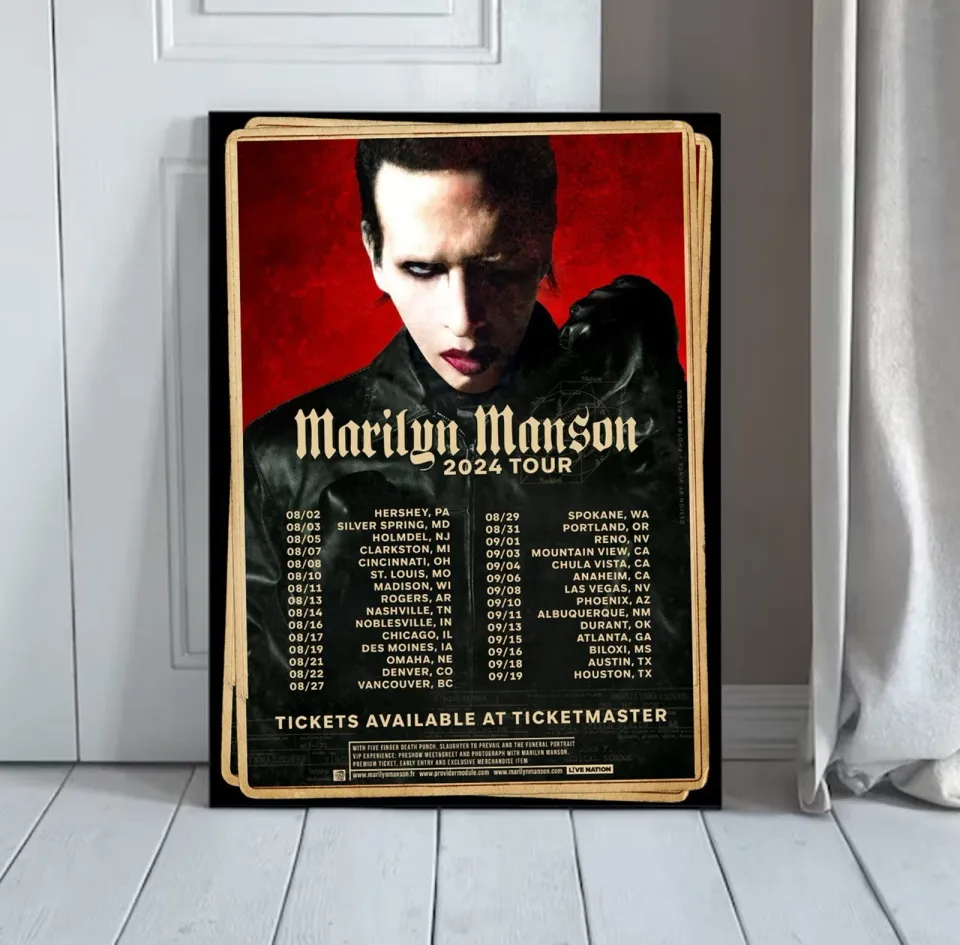 Marilyn Manson 2024 Tour Poster, 2024 Concert Poster