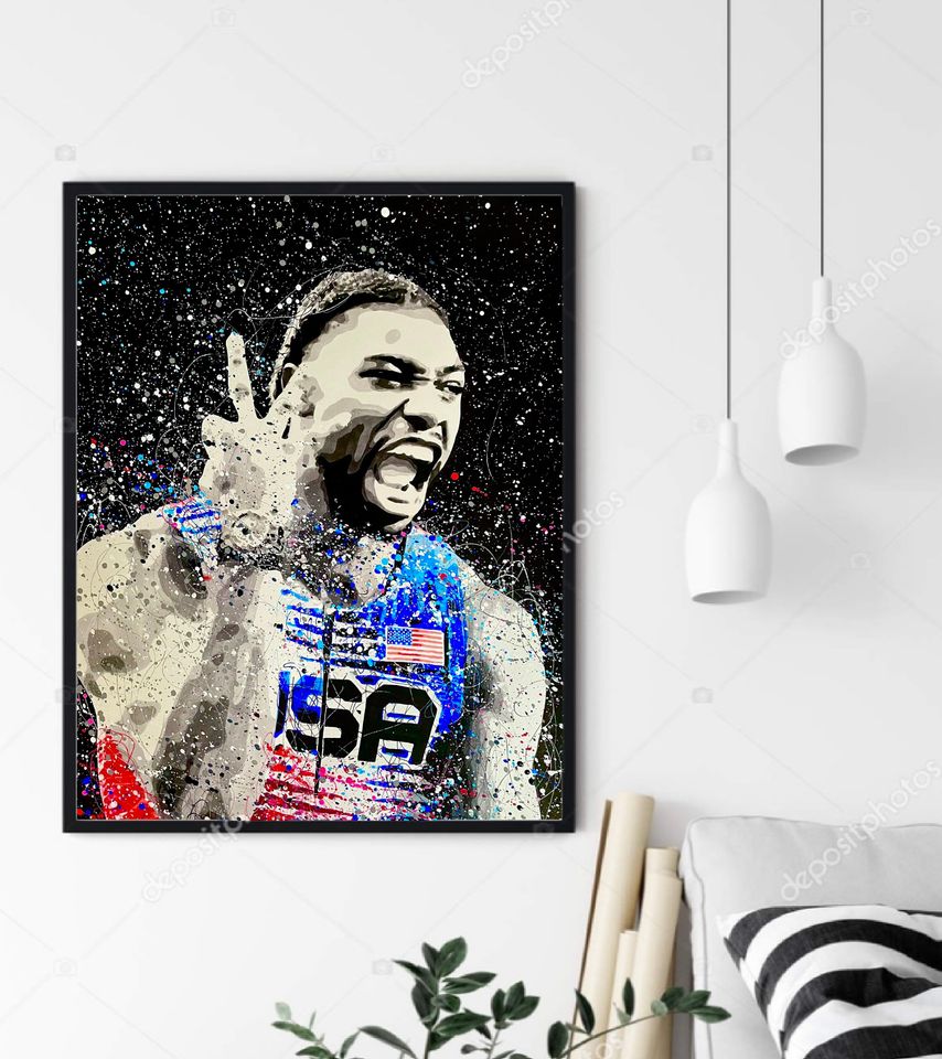 Noah Lyles Poster - Hand Painted Art Prints - Poster - Gift