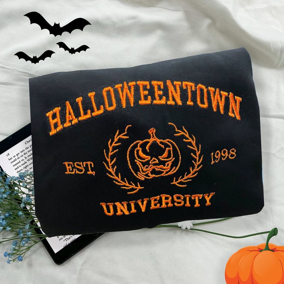 Halloweentown University Embroidered Sweatshirt, Halloween Sweatshirt