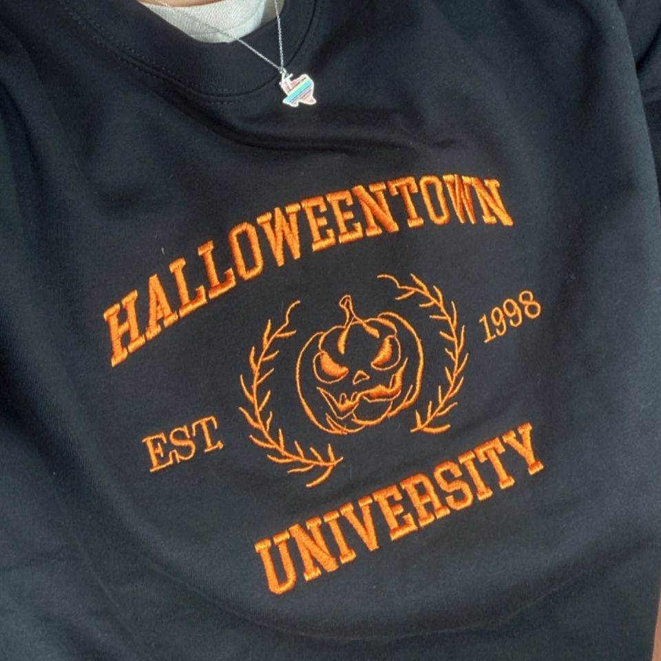 Halloweentown University Embroidered Sweatshirt, Halloween Sweatshirt