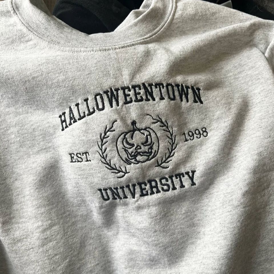Halloweentown University Embroidered Sweatshirt, Halloween Sweatshirt