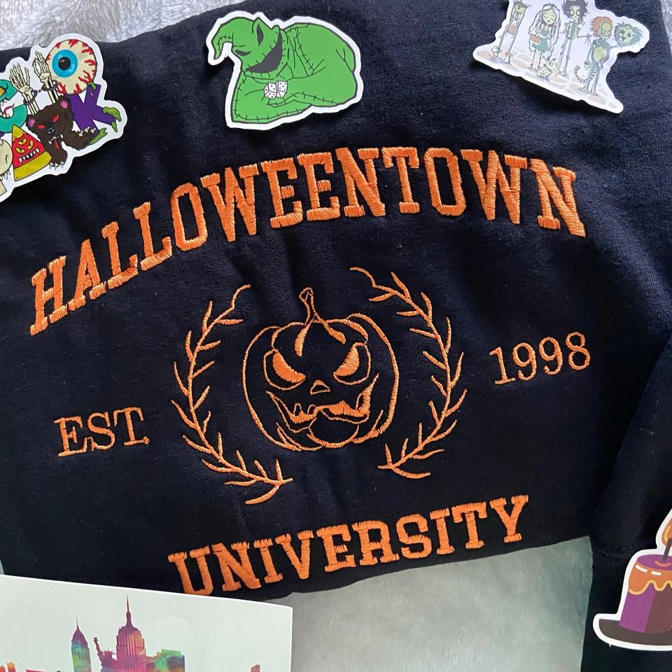 Halloweentown University Embroidered Sweatshirt, Halloween Sweatshirt