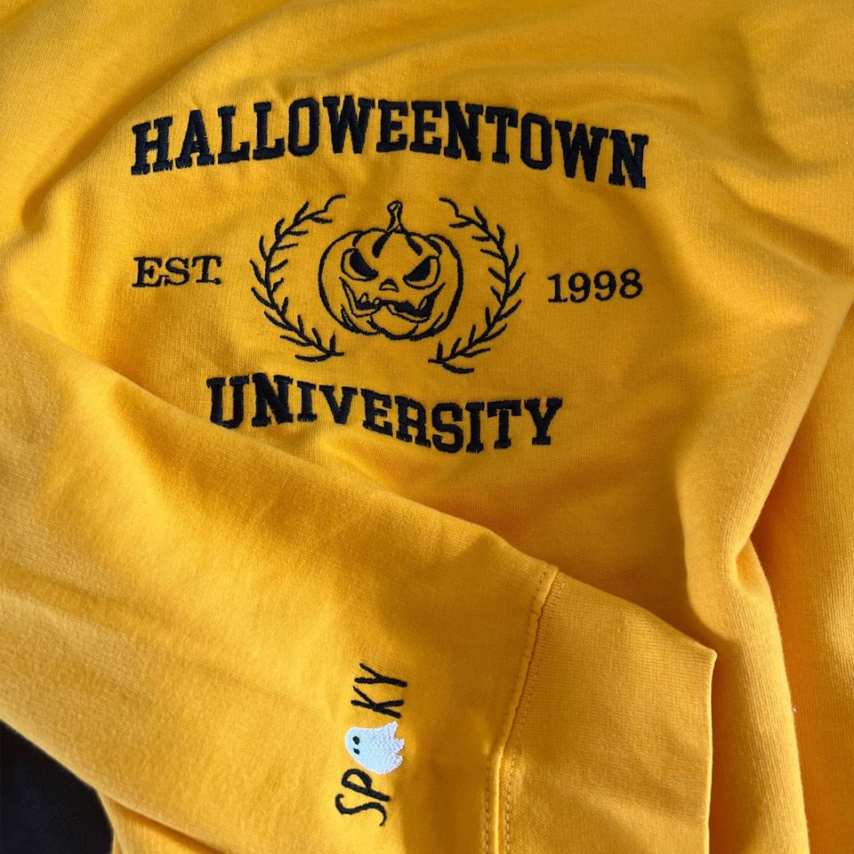 Halloweentown University Embroidered Sweatshirt, Halloween Sweatshirt