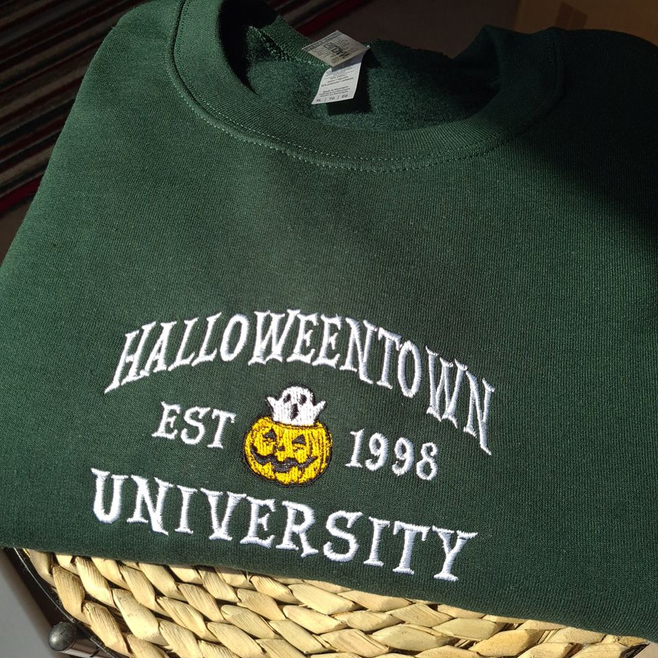 HalloweenTown University Embroidered Sweatshirt, Halloween Sweatshirt