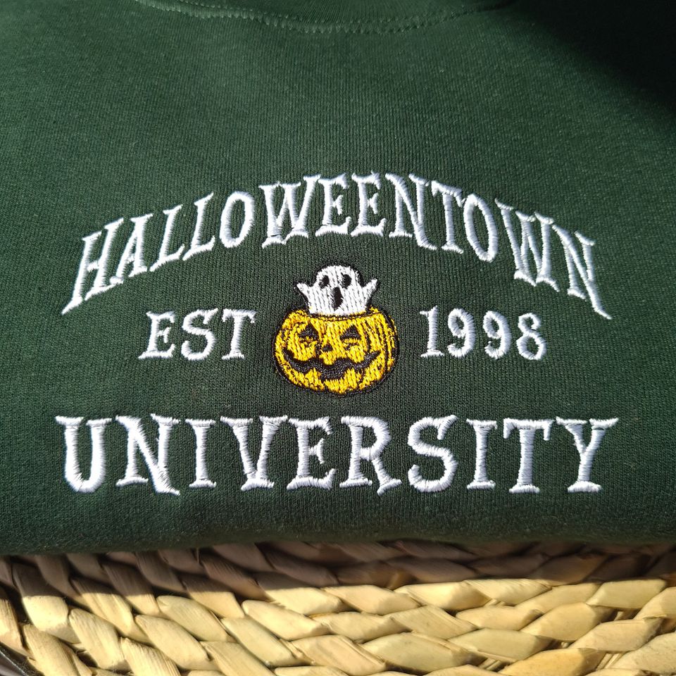 HalloweenTown University Embroidered Sweatshirt, Halloween Sweatshirt