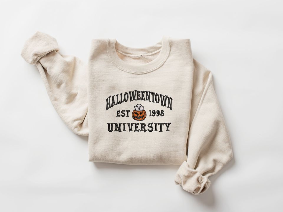 Embroidered Halloweentown Sweatshirt, Embroidered Fall Sweatshirt