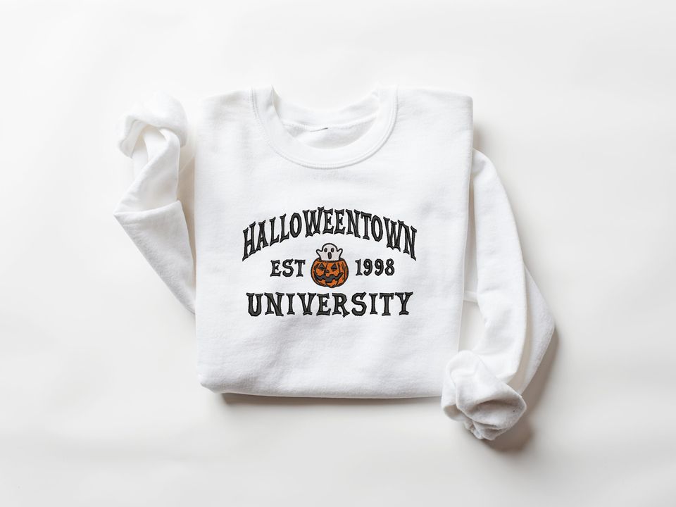 Embroidered Halloweentown Sweatshirt, Embroidered Fall Sweatshirt