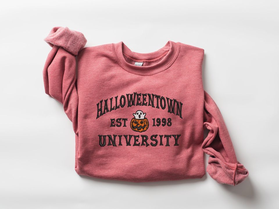 Embroidered Halloweentown Sweatshirt, Embroidered Fall Sweatshirt