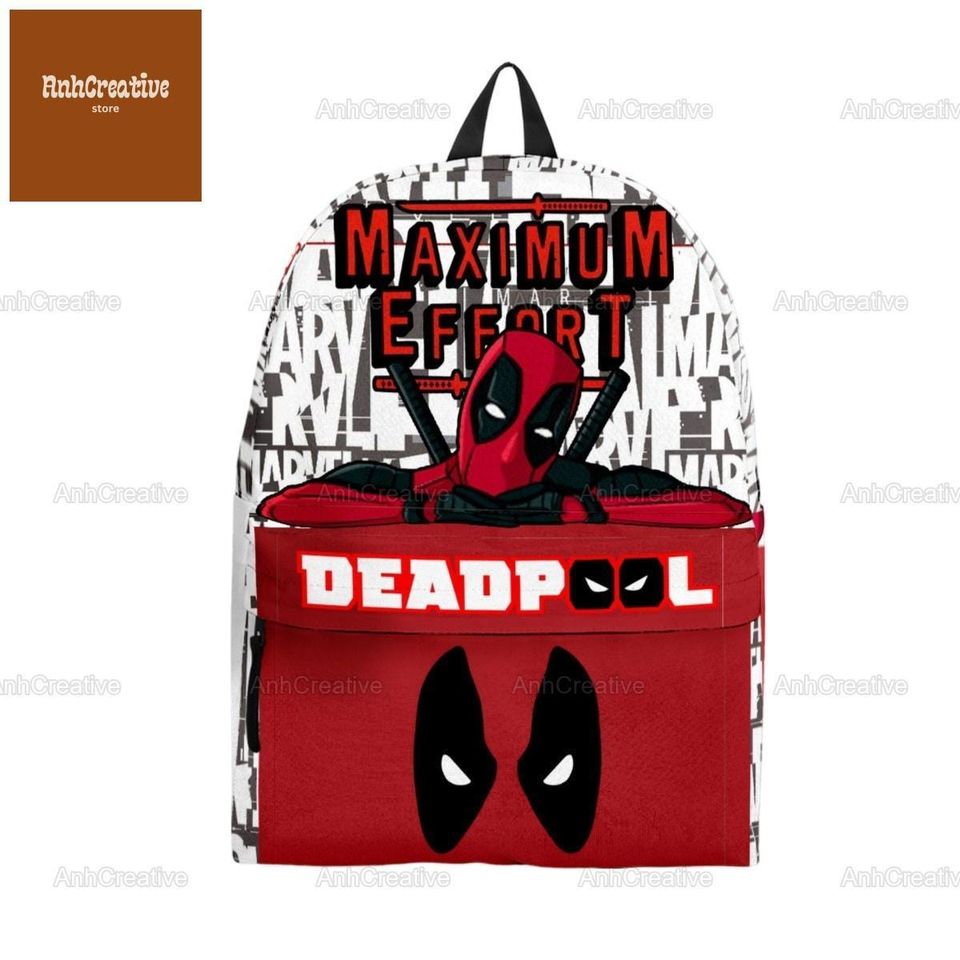 Deadpool Front Zip Student Backpack, Deadpool Backpack, Disney Backpack