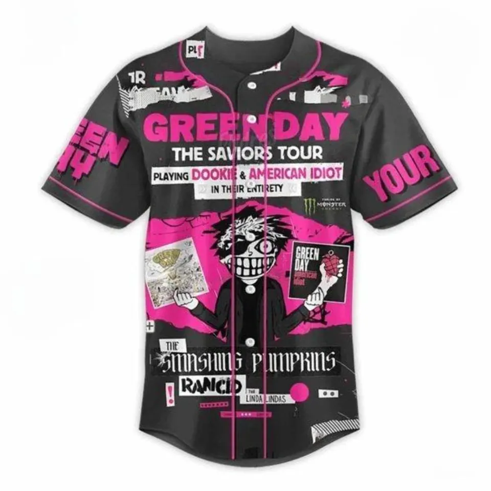 Green Day The Saviors Tour Custom Baseball Jersey