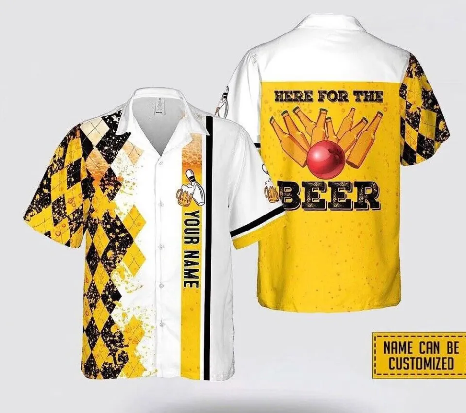 NEW !!! Personalized Bowling Here - The Beer Bowling Hawaiian Shirt Bowler Team